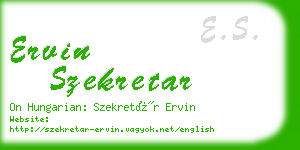 ervin szekretar business card